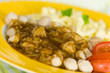 Fleischbällchen mit Spätzle,Bohnen