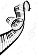 Illustration of a piano and music notes