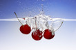 Splashing cherries