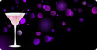Martini on dark defocused illuminated background