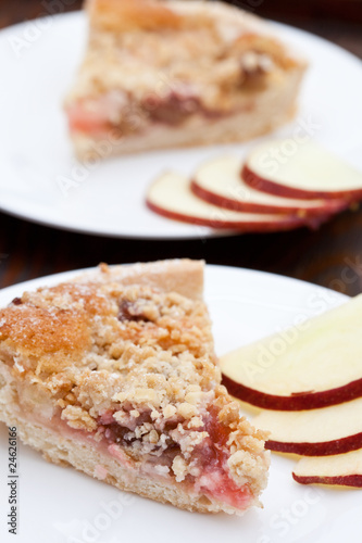 Photo: Slice of rhubarb and aple crumble Slice of rhubarb and aple crumble