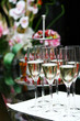 champagne glasses on the table