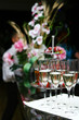 champagne glasses on the table