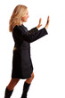 Frau schiebt an eine unsichtbare Wand