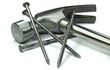 Hammer mit Nägeln