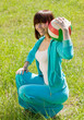 teen athlete with volleyball