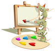 Vector: Funny Mice Teaching How to Paint Funny Mice Teaching How to Paint