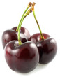 trois cerises, fond blanc