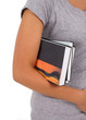 Young schoolgirl holding books