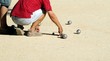Mesure du point à la pétanque