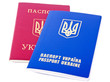 Two passports isolated on white background