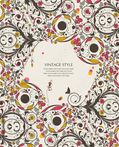 Vector: vintage flower vintage flower