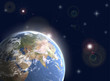Vector illustration of space and stars Vector illustration of space and stars