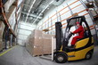 forklift operator at work in warehouse forklift operator at work in warehouse