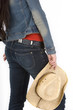 Cowgirl on pure white background Cowgirl on pure white background