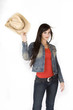 Cowgirl on pure white background Cowgirl on pure white background