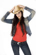 Cowgirl on pure white background Cowgirl on pure white background