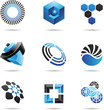 Various blue abstract icons, Set 4