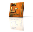 Lawrencium Periodic Table of Elements - wood board