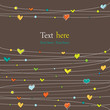 Background with doodle colorful hearts