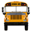 Yellow school bus isolated on white - front view Yellow school bus isolated on white - front view