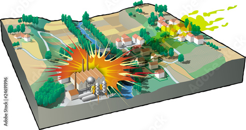 Illustration : Risque industriel - L'explosion d'une usine Risque industriel - L'explosion d'une usine