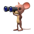 3d Mouse uses his binoculars