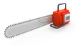 Red abstract chainsaw