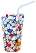 Glass shape assembled of drugs and pills