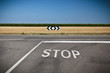 Photo: stop signal near crossroads stop signal near crossroads