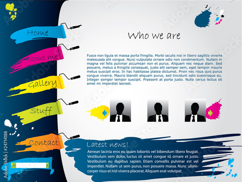 Vector: Painted website template Painted website template