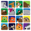 wild animals vector icon set