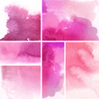 Set of watercolor abstract hand painted backgrounds