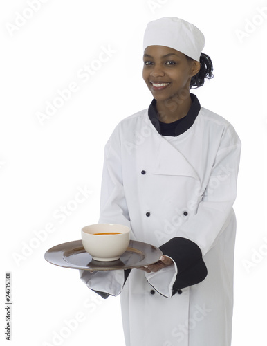 Photo: Chef serving soup Chef serving soup
