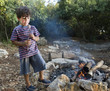 boy marshmallow campfire
