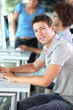 Young man in computing course Young man in computing course