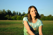 Woman sitting on the grass