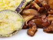 eggplant tempura and sauteed chanterelle eggplant tempura and sauteed chanterelle