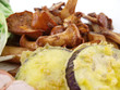 sauteed chanterelle mushrooms and eggplant tempura sauteed chanterelle mushrooms and eggplant tempura