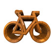 bike symbol in wood (3d)
