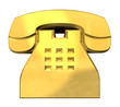 phone symbol in gold - 3D gold phone symbol in gold - 3D gold