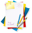 colored paper and pens