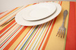 fork and plates close-up