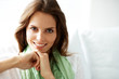 Lovely young female model smiling