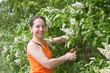 woman   in her garden
