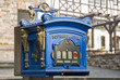 Old blue postbox still in use.