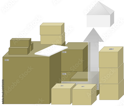 Illustration: Home delivery - packet letter barcode envelope Home delivery - packet letter barcode envelope