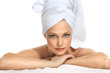 beautiful woman in white towel beautiful woman in white towel