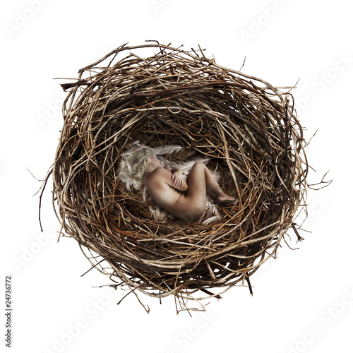 Photo: Woman inside nest Woman inside nest