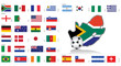 South Africa map and flags / Vector